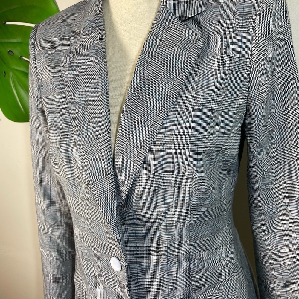 Yumi Kim NWOT Grey & Blue Plaid Blazer Size Small - Picture 5 of 15